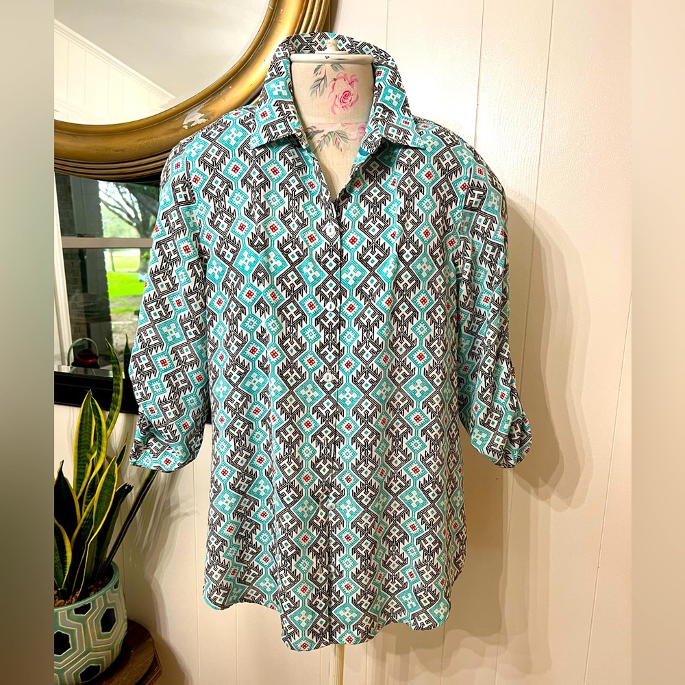 Foxcroft Button Down Top